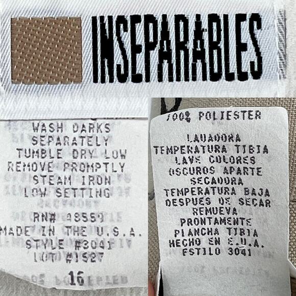 Vintage 90s Inseparables Short Sleeve Chiffon Blouse Ivory Medium/Large - Picture 6 of 8